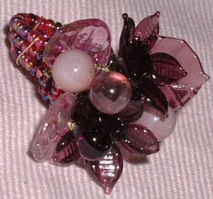 Bague-Fleur en perles